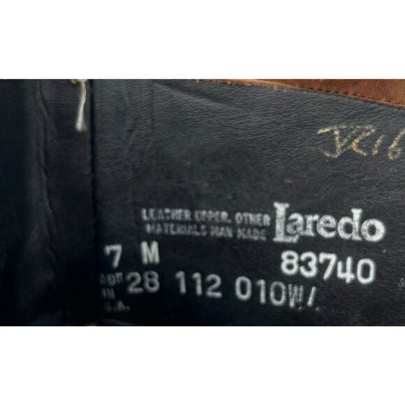 Laredo Boots Kiltie Fringe Womens 7M Lace-Up Roper Brown Leather USA Made - Picture 3 of 10